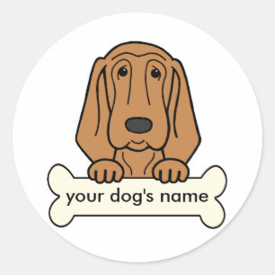 Sticker Rond Bloodhound personnalisé