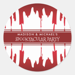 Sticker Rond Bloody Drives Halloween Red Scary