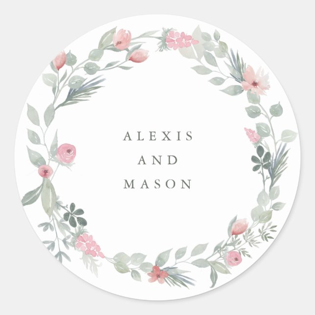 Sticker Rond Bloom minimal | MARIAGE (Devant)
