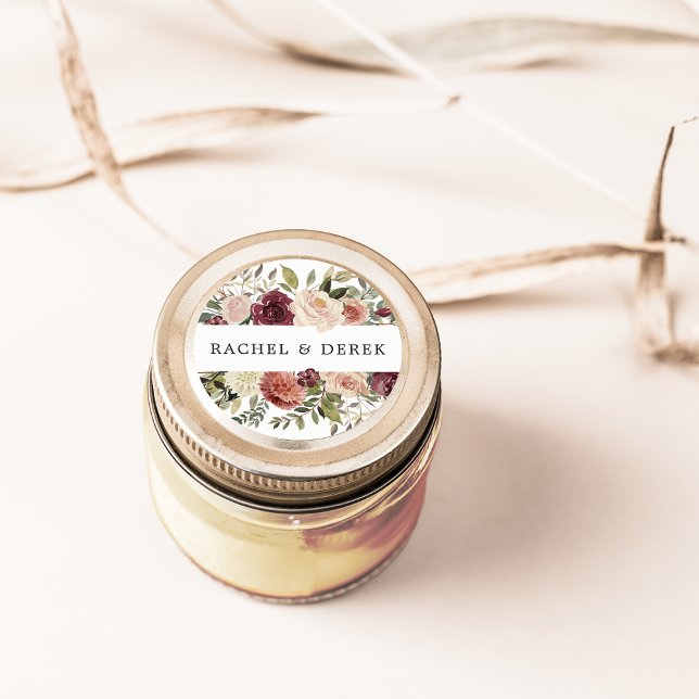 Sticker Rond Bloom rustique | Aquarelle florale (Créateur téléchargé)