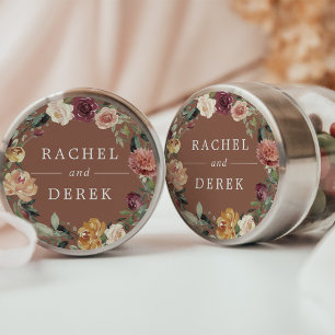Sticker Rond Bloom rustique Floral Mariage de couronne