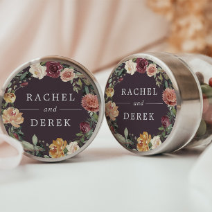 Sticker Rond Bloom rustique Floral Mariage de couronne