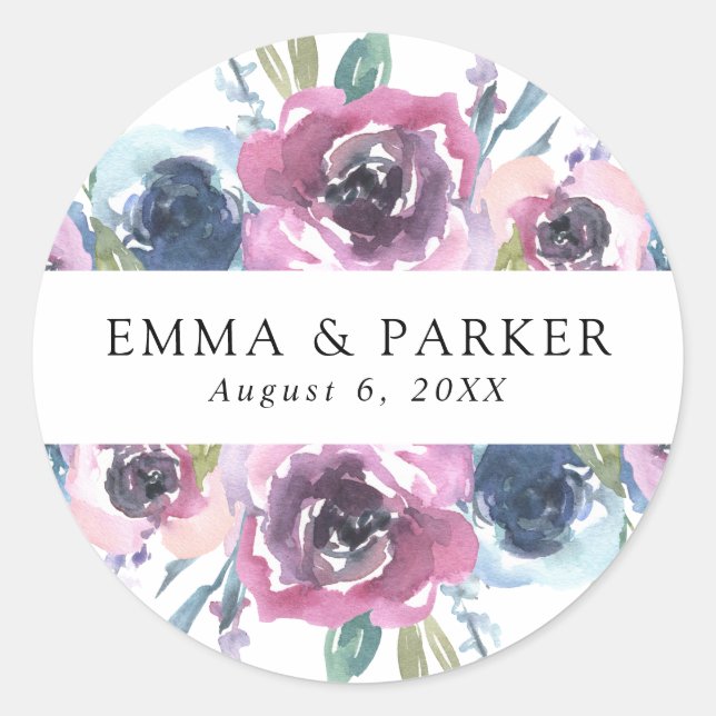 Sticker Rond Blooms de minuit | (Devant)