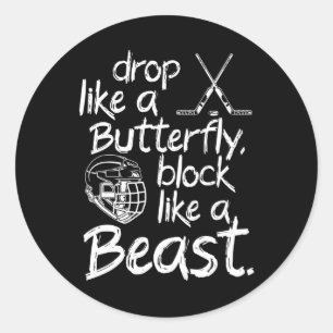 Sticker Rond Bloquer comme un hockey sur glace de bête