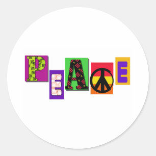 Sticker Rond Bloquer la paix des lettres