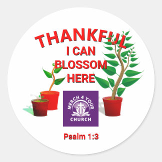 Sticker Rond Blossom plantée ici Église chrétienne AJOUTER LOGO