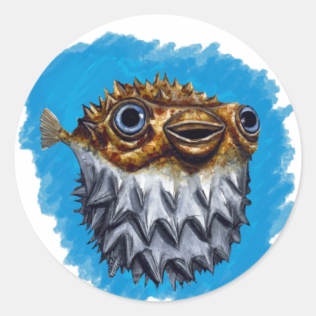 Sticker Rond Blowfish mignon (Devant)