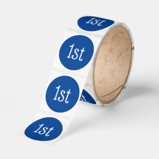 Sticker Rond  Blue and White 1st First Place Winner Award