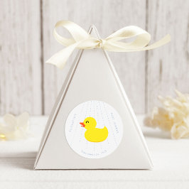 Sticker Rond Blue Bathtub Yellow Rubber Duck Baby Shower