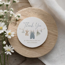 Sticker Rond Blue Boho Boy Baby Clothes Baby Shower