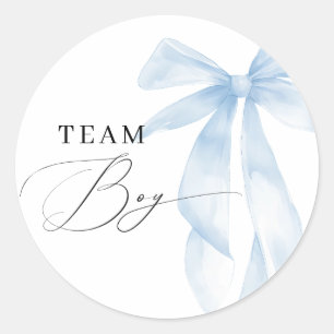 Sticker Rond Blue Bow Team Boy Genre Revela