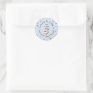 Sticker Rond Blue Boy Baby shower Favoriser