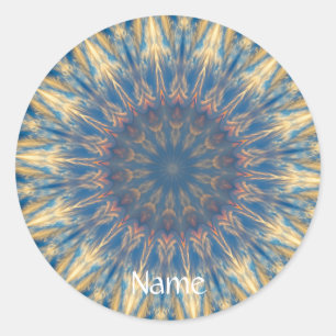 Sticker Rond Blue Chakra Kaleidoscope Thunder_Cove