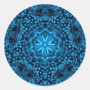 STICKER ROND BLUE DAHLIA