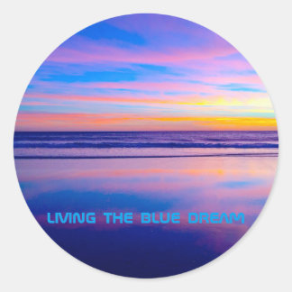 Sticker Rond Blue Dream Sunset Père Noël Monica