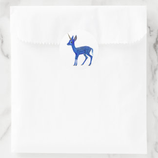 Sticker Rond Blue Fawnicorn