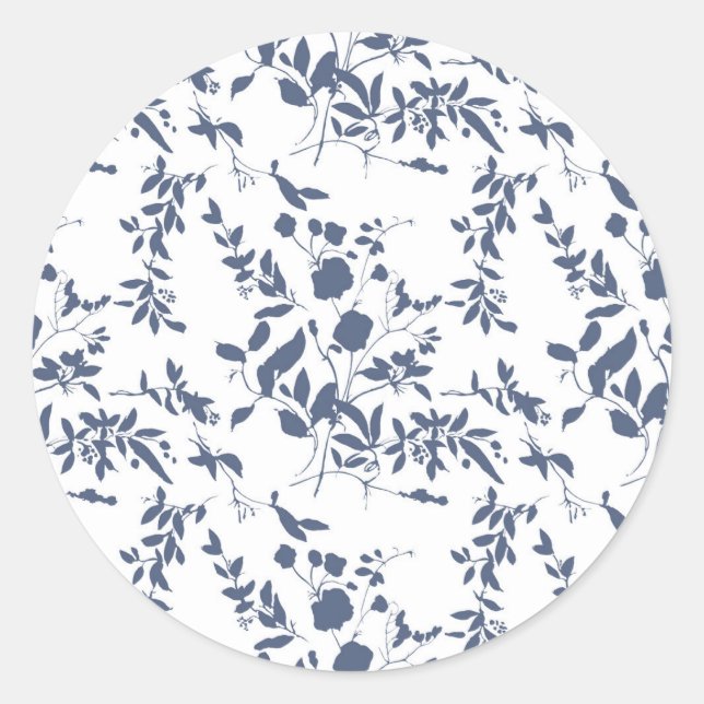Sticker Rond Blue Foliage Envelope Liner (Devant)