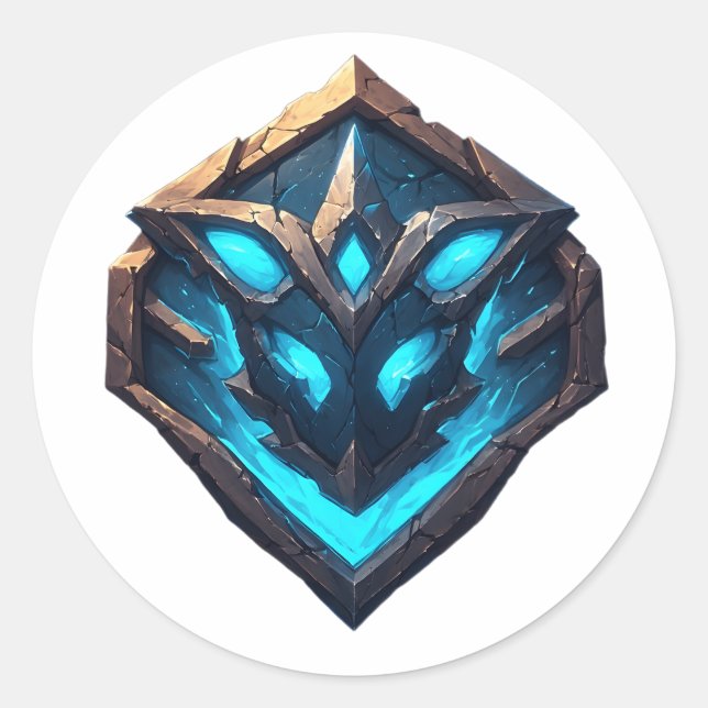 Sticker Rond Blue Frost Rune Emblem (Devant)