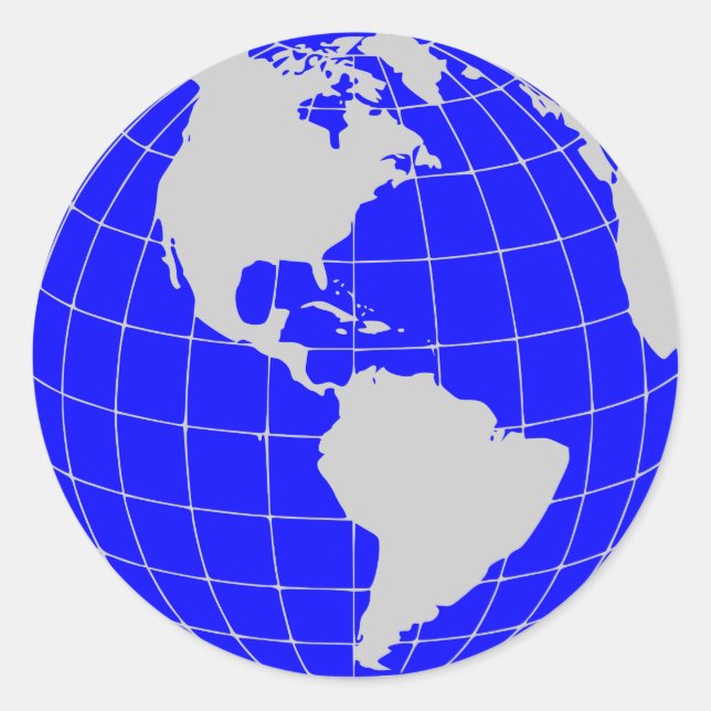 Sticker Rond Blue Globe (Devant)