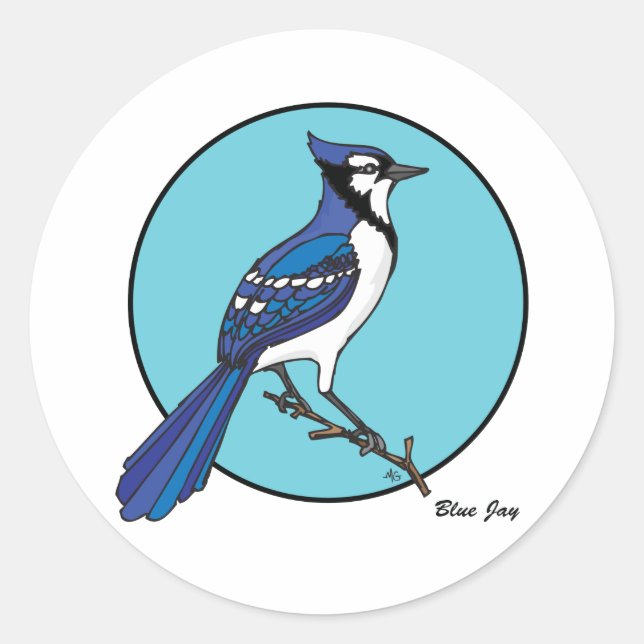 STICKER ROND BLUE JAY (Devant)