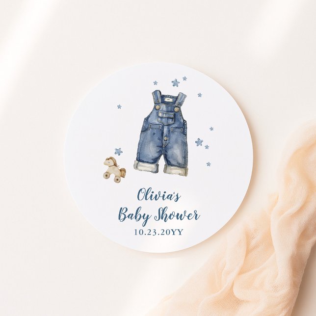 Sticker Rond Blue Jean Baby Shower (Créateur téléchargé)