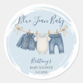 Sticker Rond Blue Jean Baby shower Baby Outfit