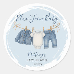 Sticker Rond Blue Jean Baby shower Baby Outfit