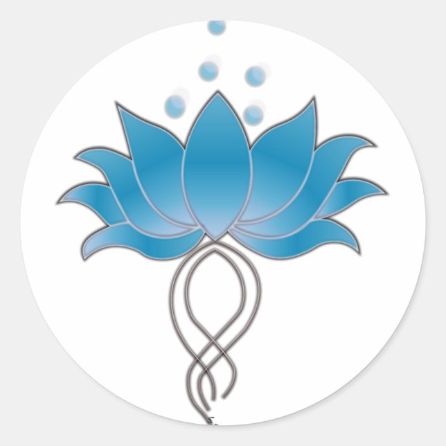 Sticker Rond Blue Open Lotus (Devant)