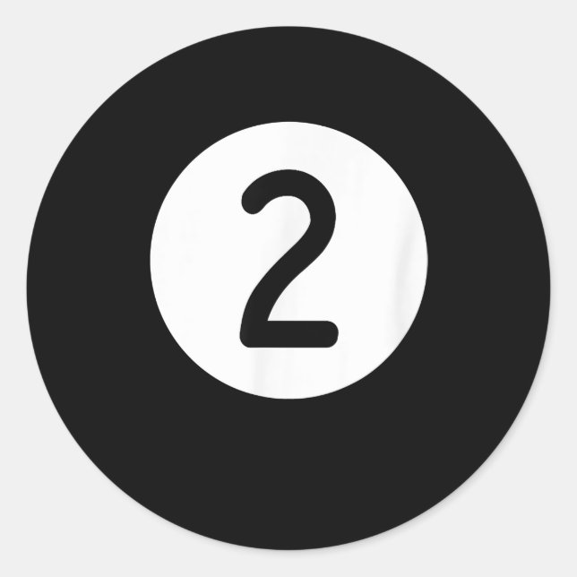 Sticker Rond Blue Pool Ball Numéro Deux Billard Snooker (Devant)