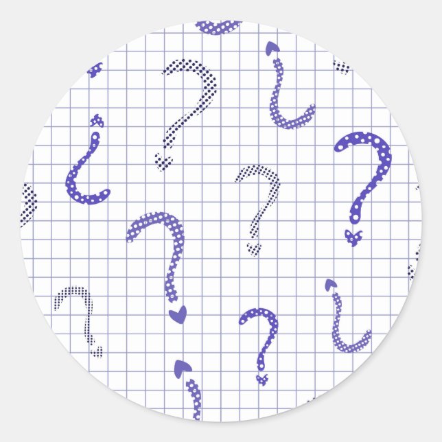 Sticker Rond Blue question mark seamless pattern (Devant)