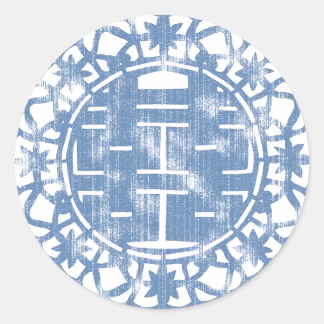 Sticker Rond Blue Shuan Xi (Devant)