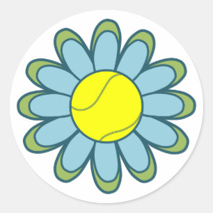 Sticker Rond Blue Tennis Girl
