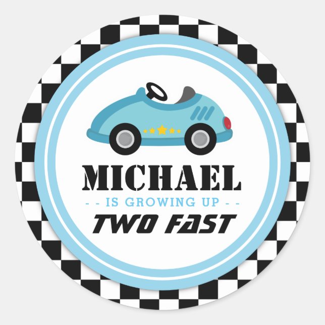 Sticker Rond Blue Two rapide Course Voiture Cercle (Devant)