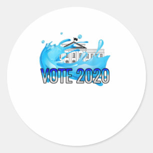 Sticker Rond Blue Wave Vote Blue Biden 2020 Democratic El