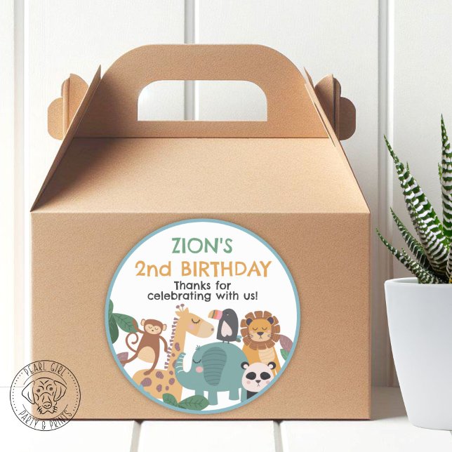 Sticker Rond Blue Wild Animal (Créateur téléchargé)