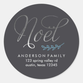 Sticker Rond Blue Winter Joy