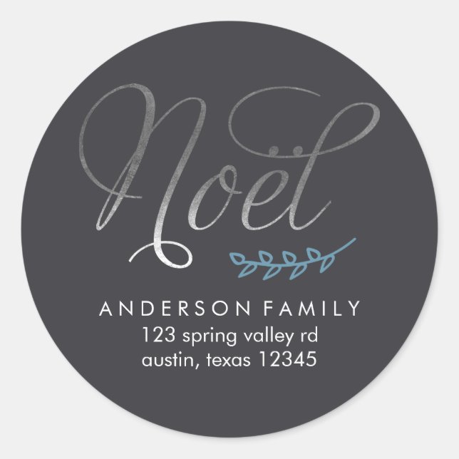 Sticker Rond Blue Winter Joy (Devant)