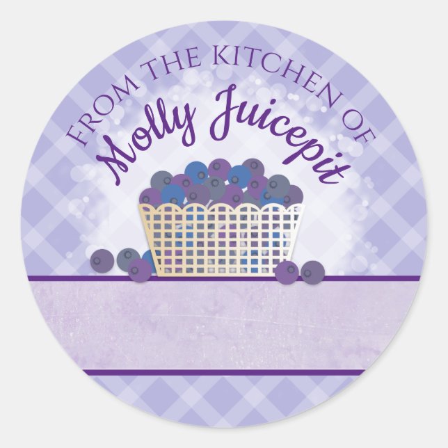 Sticker Rond Blueberries bleuet tarte aux fruits confiture étiq (Devant)