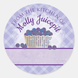 Sticker Rond Blueberries bleuet tarte aux fruits confiture étiq