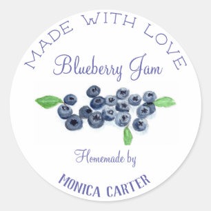 Sticker Rond Blueberries Confiture aux bleuets