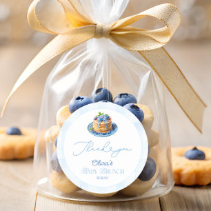 Sticker Rond Blueberry Pancake Baby Brunch Baby shower Merci
