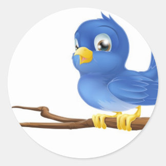 Sticker Rond Bluebird sur la branche de l'arbre