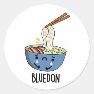 Sticker Rond Bluedon Drôle de jeu de mots Udon