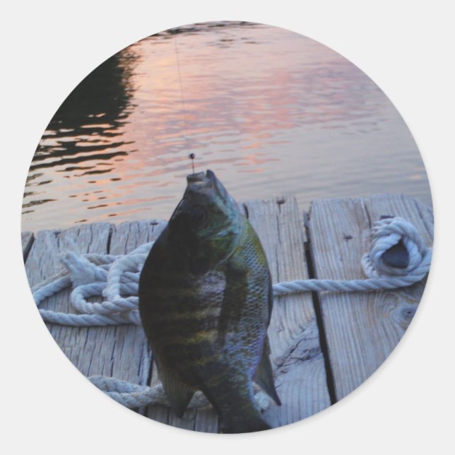 Sticker Rond Bluegill au coucher du soleil Lac Arrowhead (Devant)