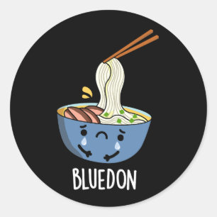 Sticker Rond Blues-don Drôle Udon Blague Fond Sombre