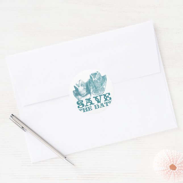 Sticker Rond Bluestone Turquoise Western Horse Ranch Farm Maria (Enveloppe)