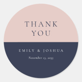 Sticker Rond Blush Navy Mariage moderne