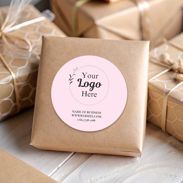 Sticker Rond Blush Pink Business Logo moderne (Créateur téléchargé)