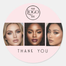 Blush Pink Logo Photo Makeup Thank You