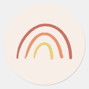 Sticker Rond Blush Pink Pastel Terracotta Rainbow Cute Girl